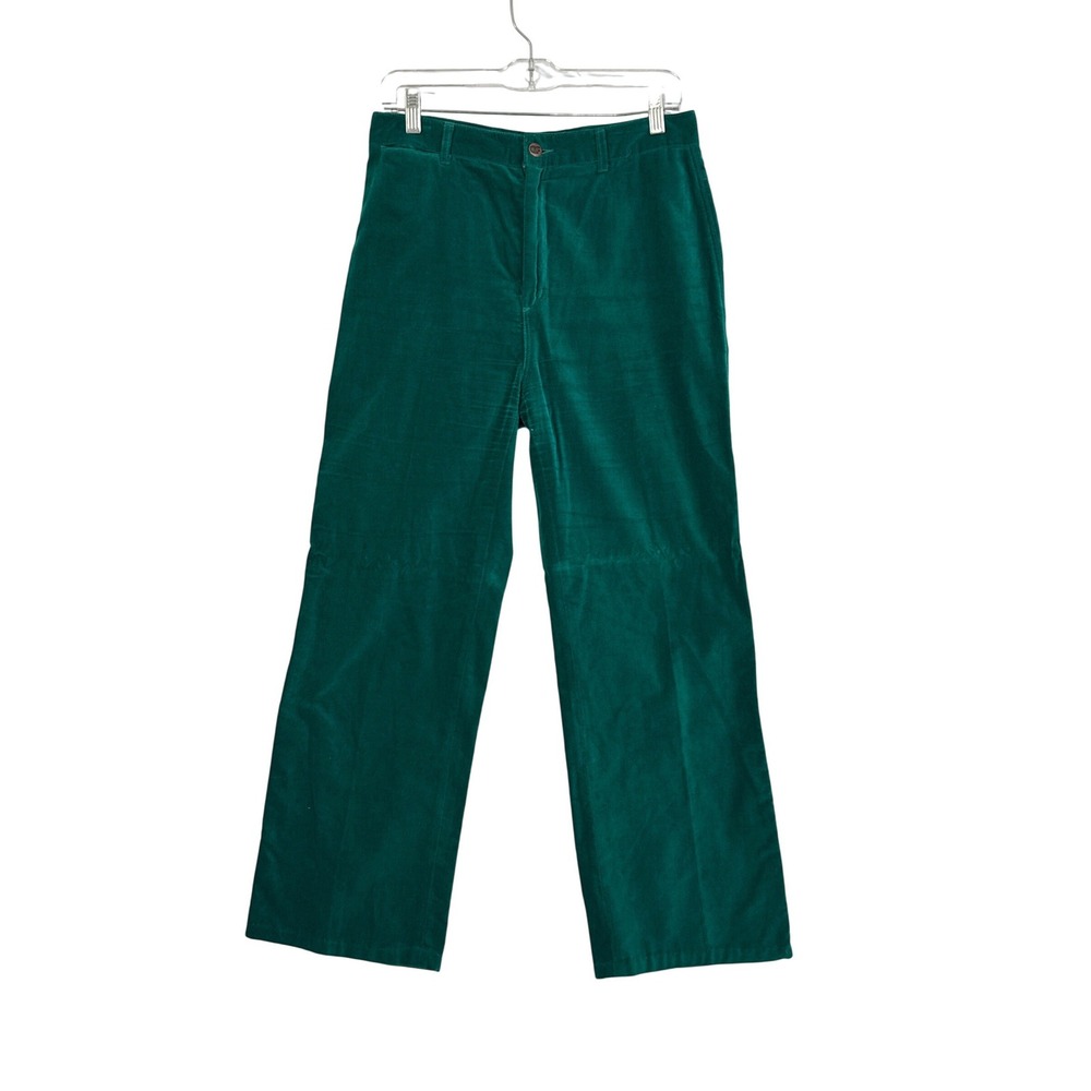 Charlotte Ford Vintage Green Bareback Corduroy‎ Pants High Rise Straight Leg 12